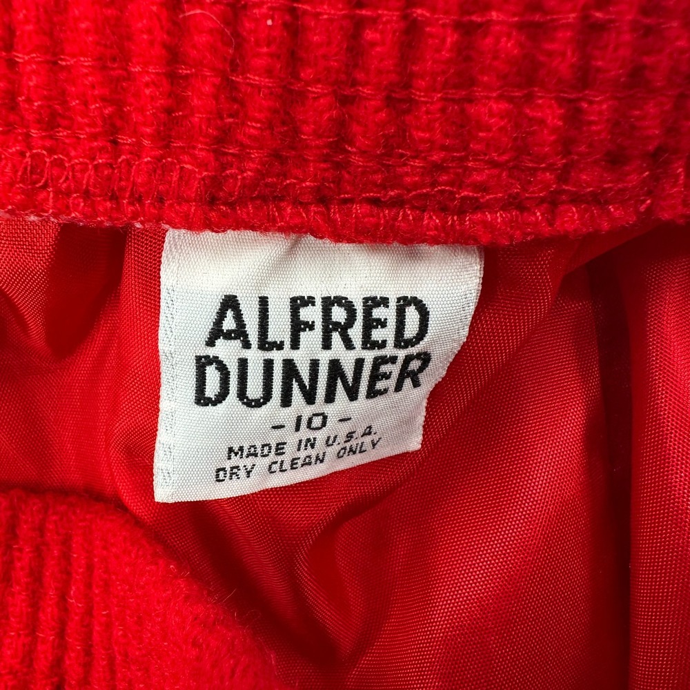 VTG Alfred Dunner Wool Skirt 10‎ With Pockets And Slit Red Fall Old money Retro - Picture 9 of 12